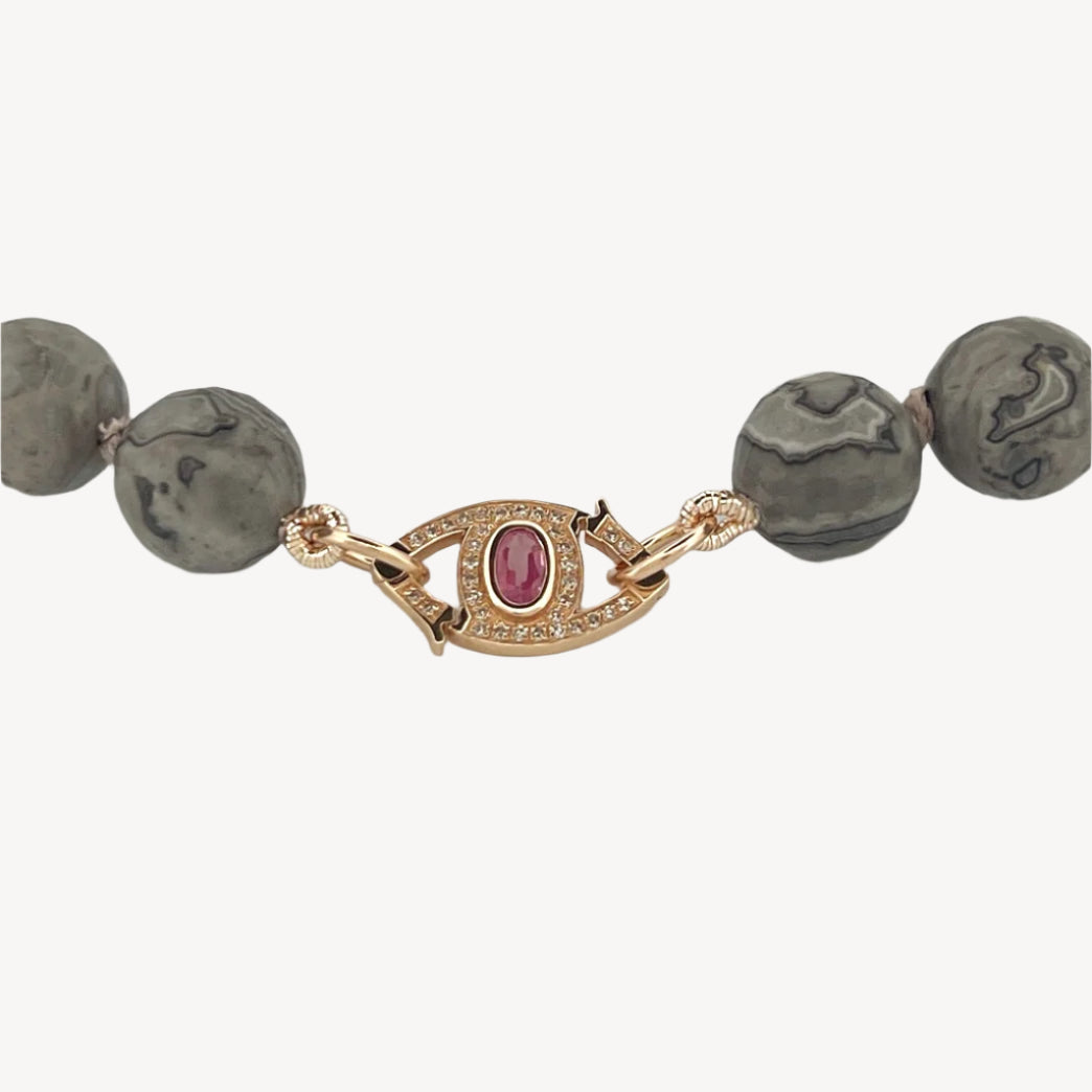 Crazy Lace Agate Beaded Necklace