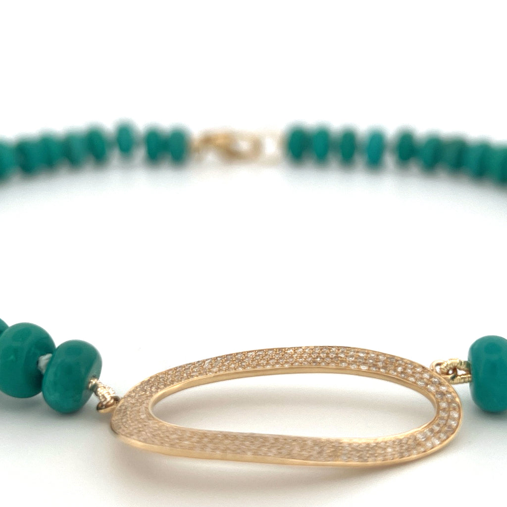 Rondel Turquoise Beaded Necklace