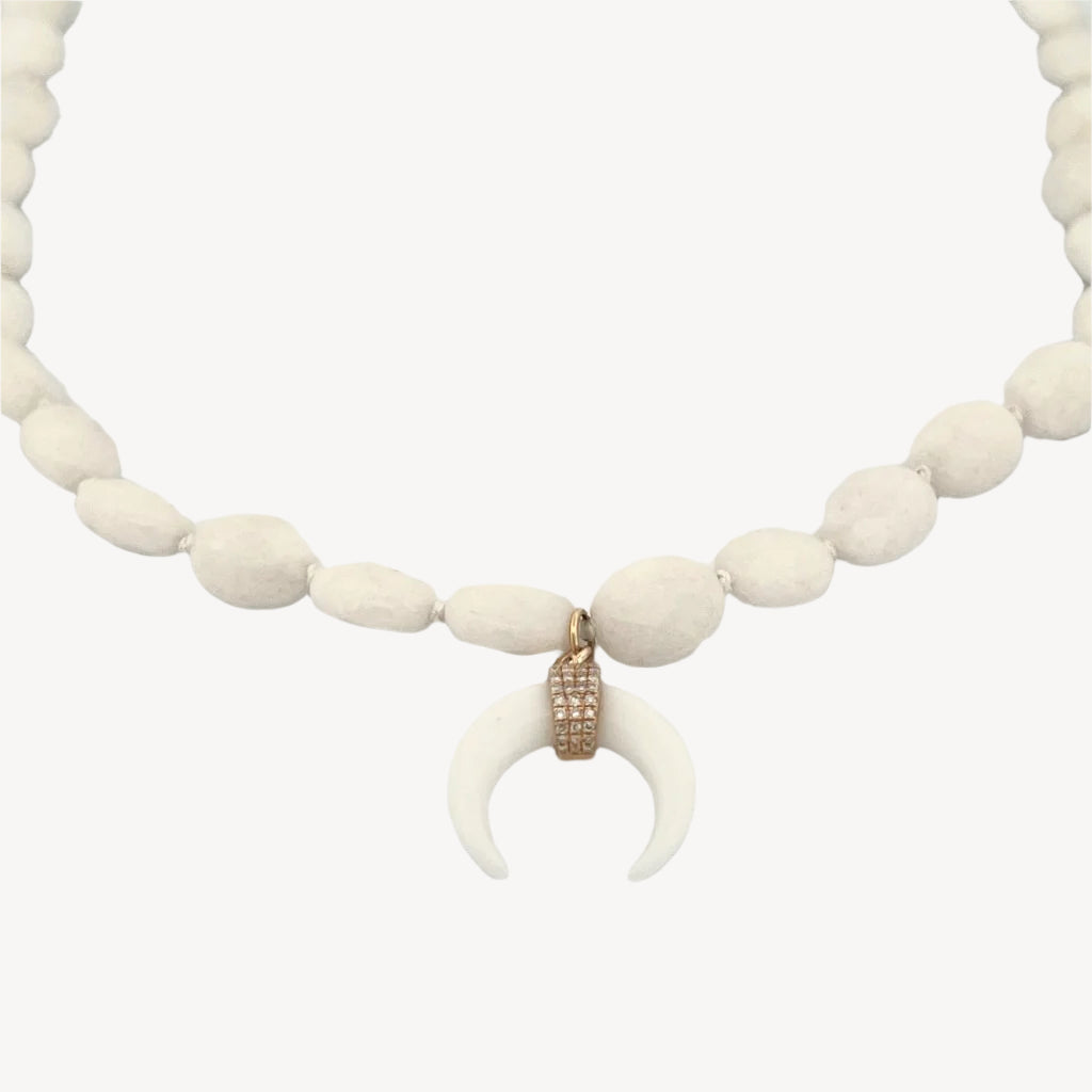 White Jade Beaded Necklace