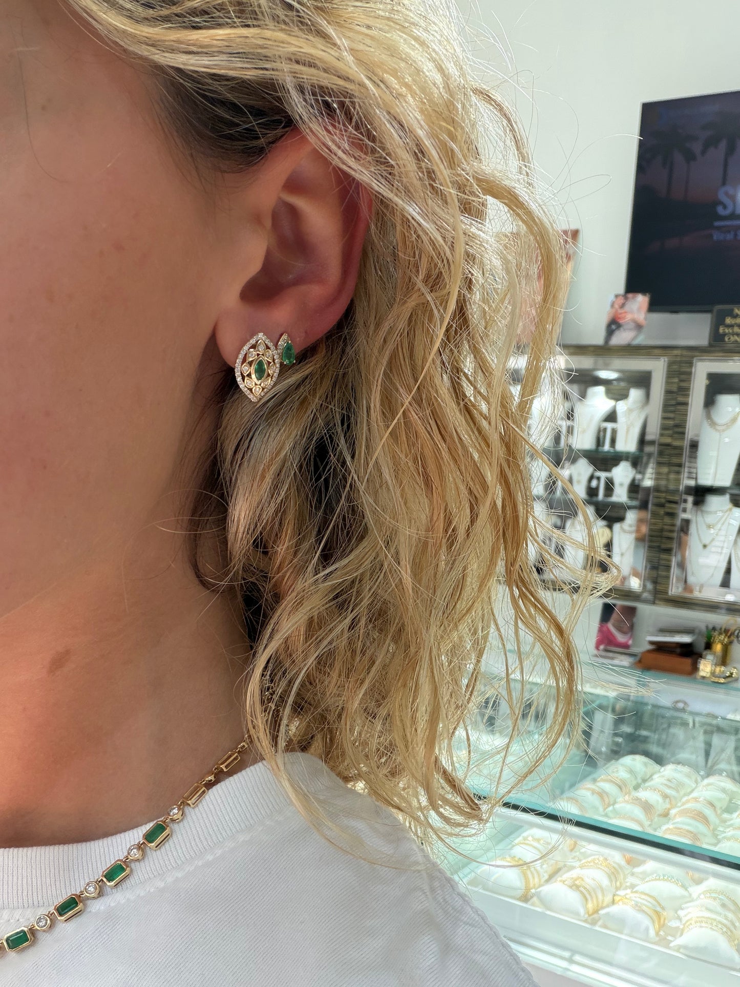 Emerald Velma Earrings