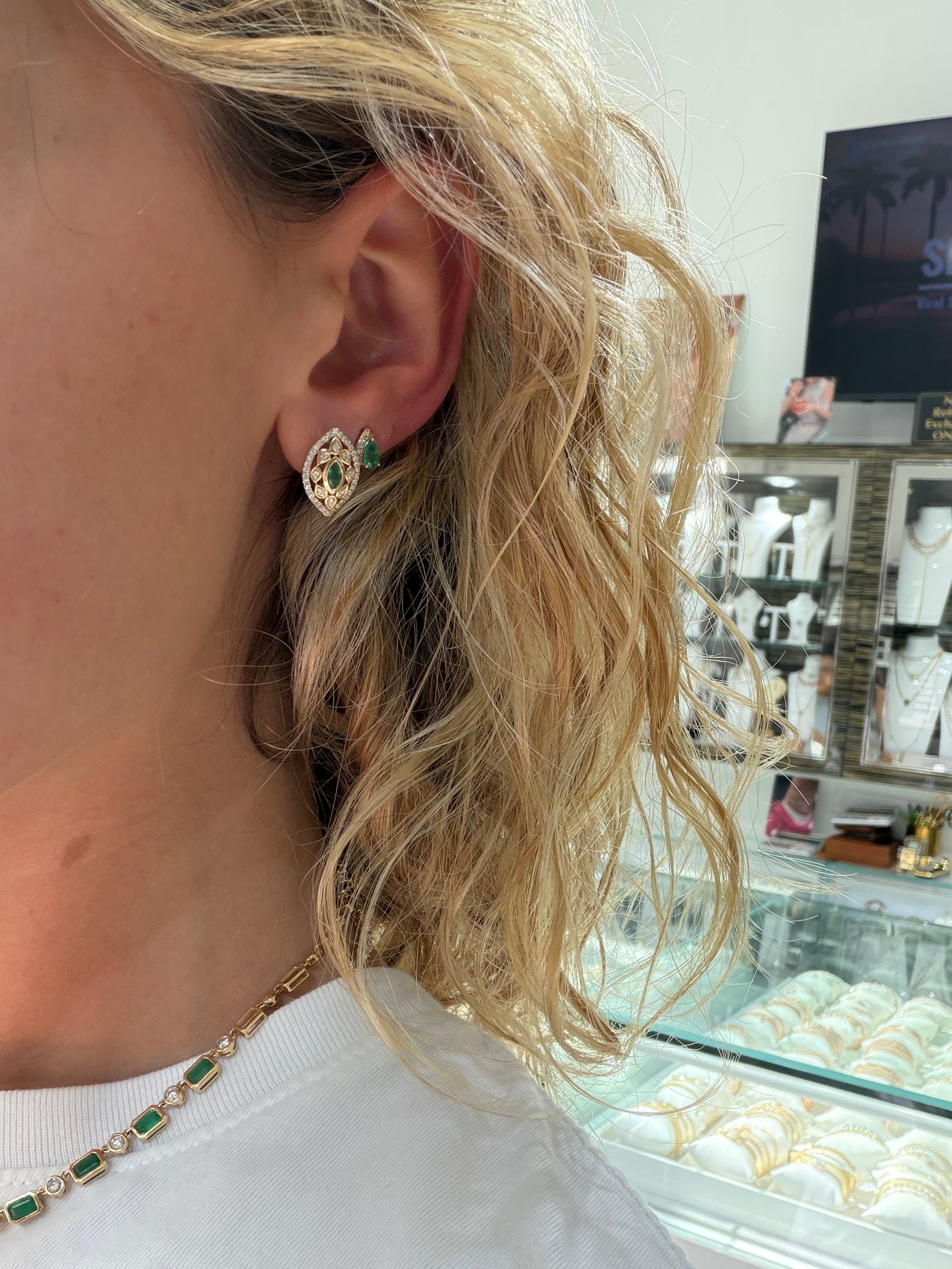 Emerald Velma Earrings