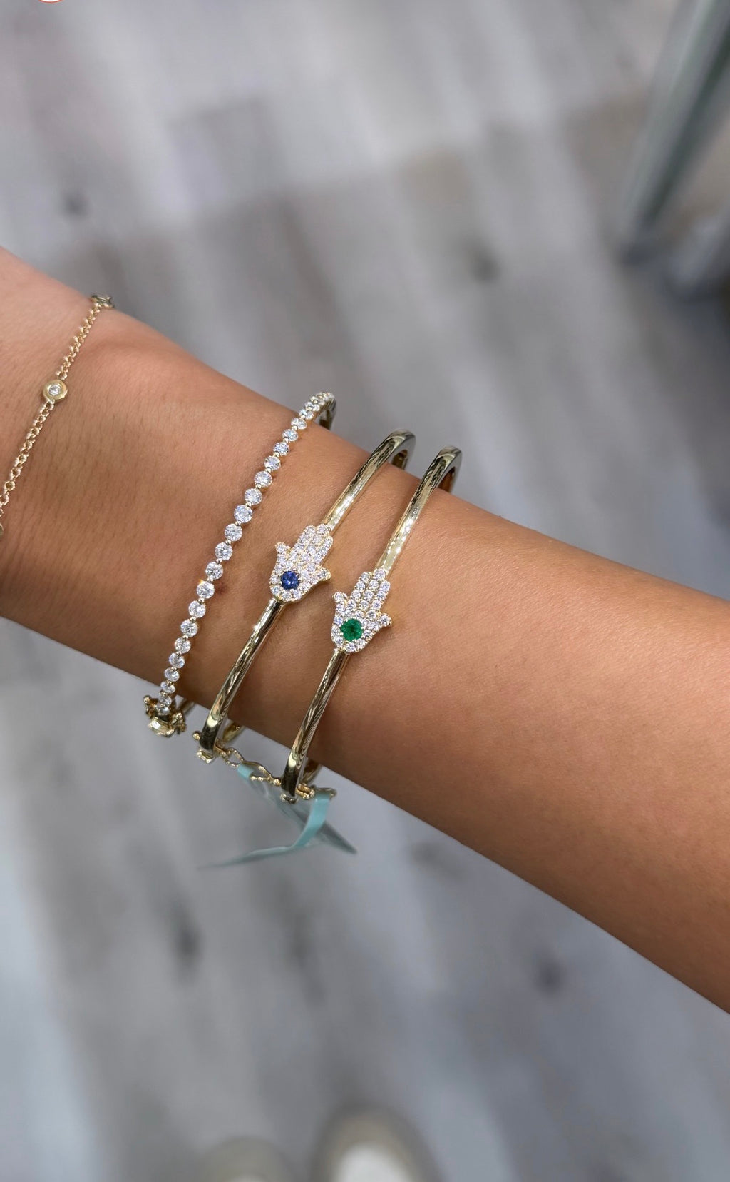 Emerald Hamsa Bangle
