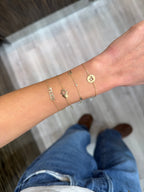 Plain Gold Star of David + Heart Bracelet