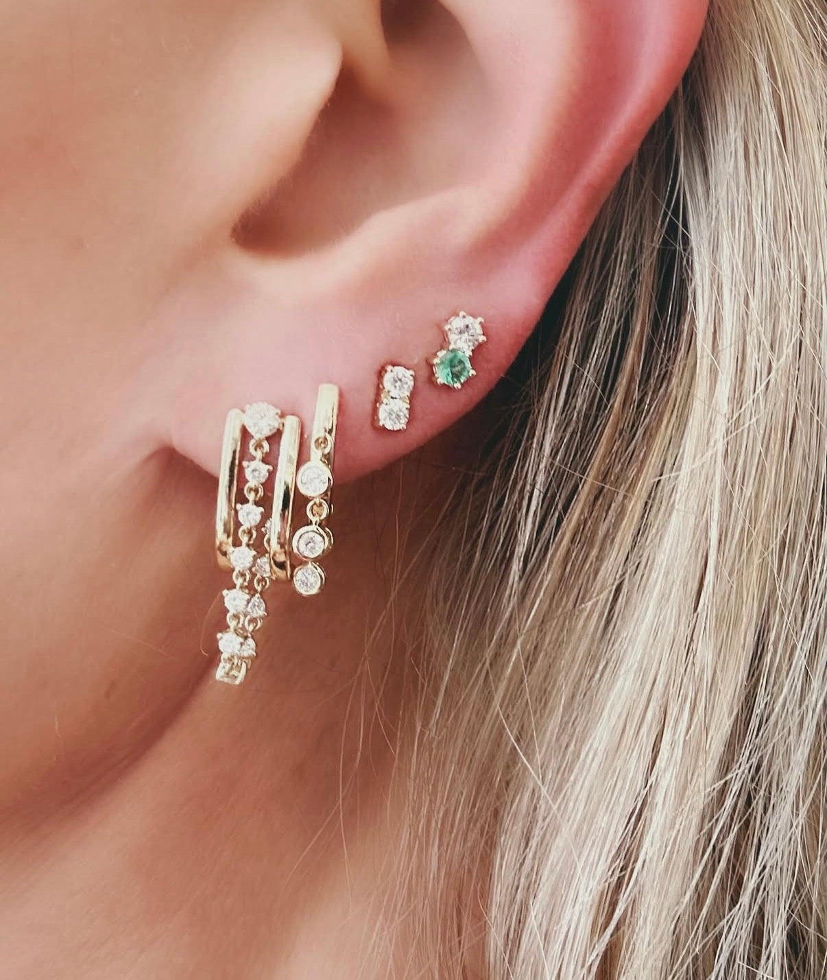 Emerald Side Studs