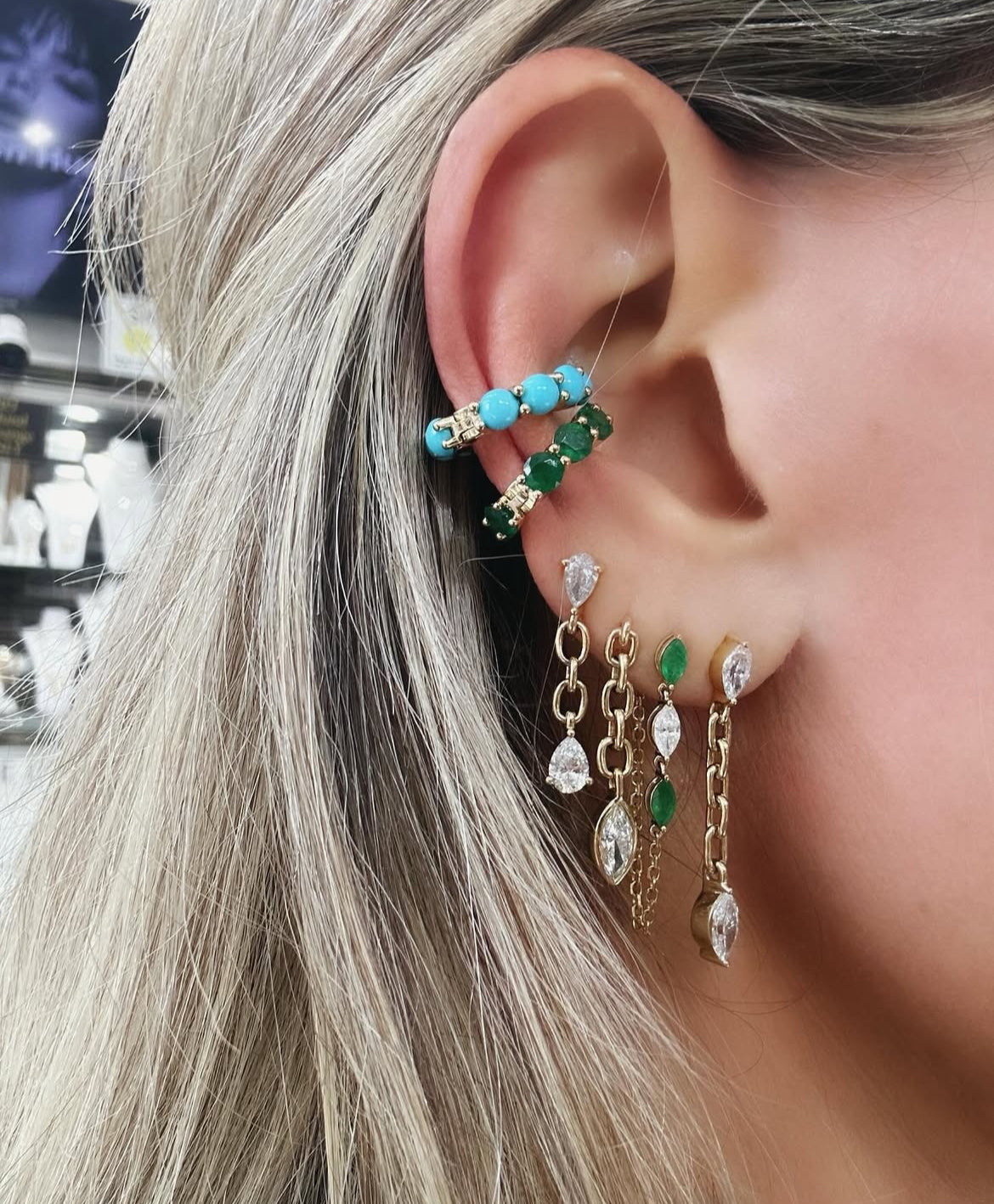 Emerald Ear Cuff