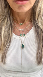 Emerald Flower Lariat