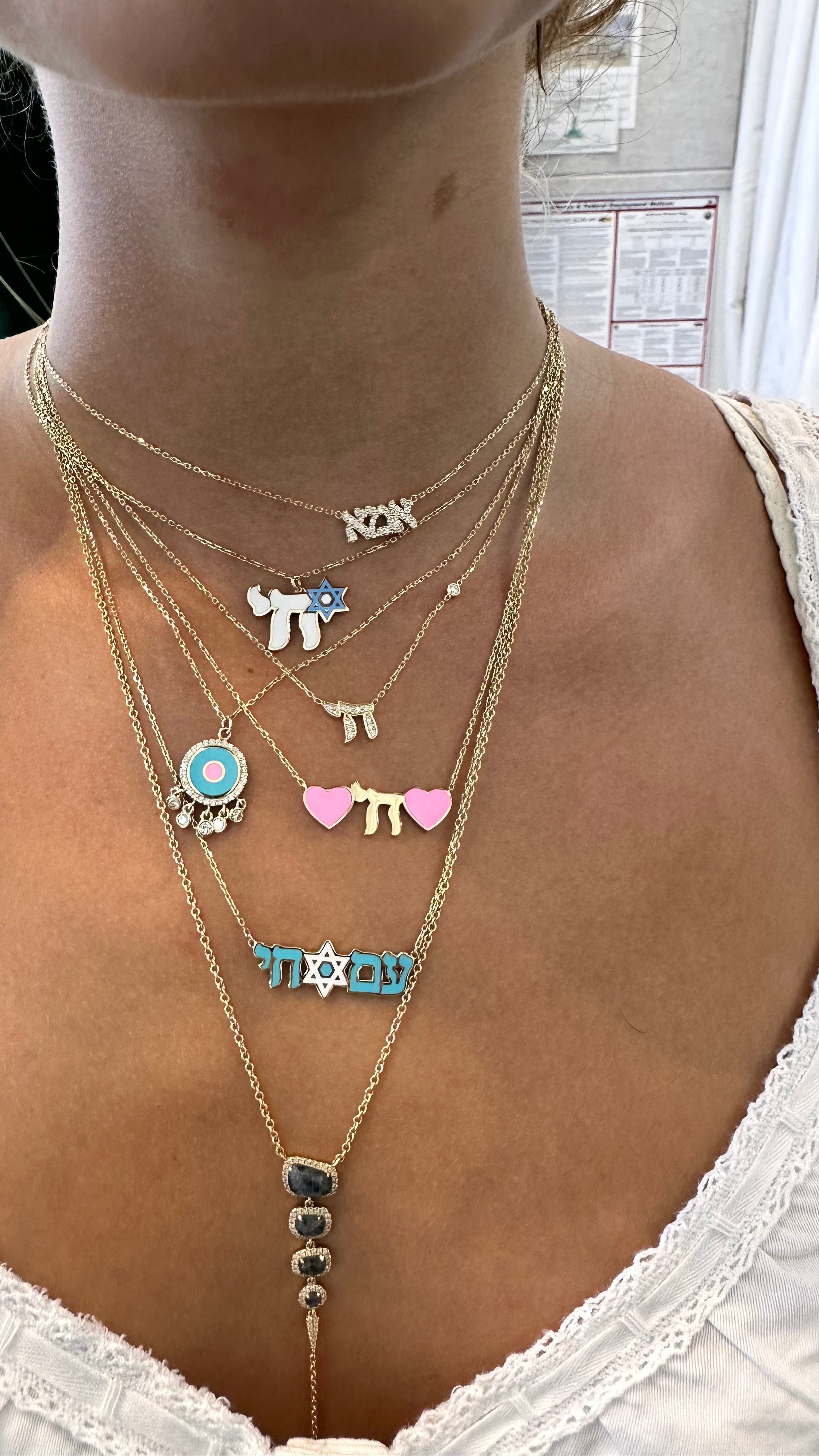 Pink Heart Chai Necklace