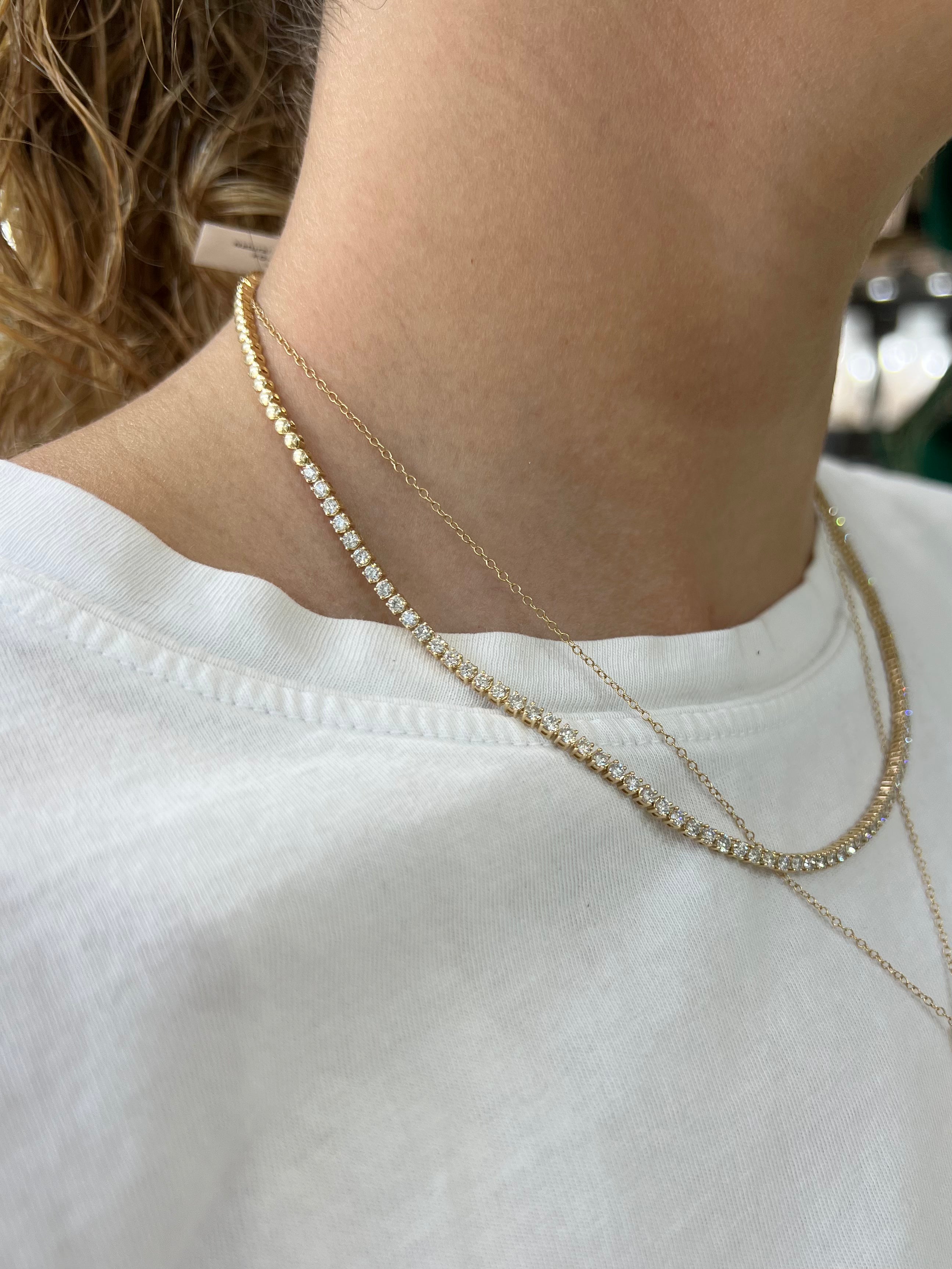 2.95ct Halfway Tennis Necklace