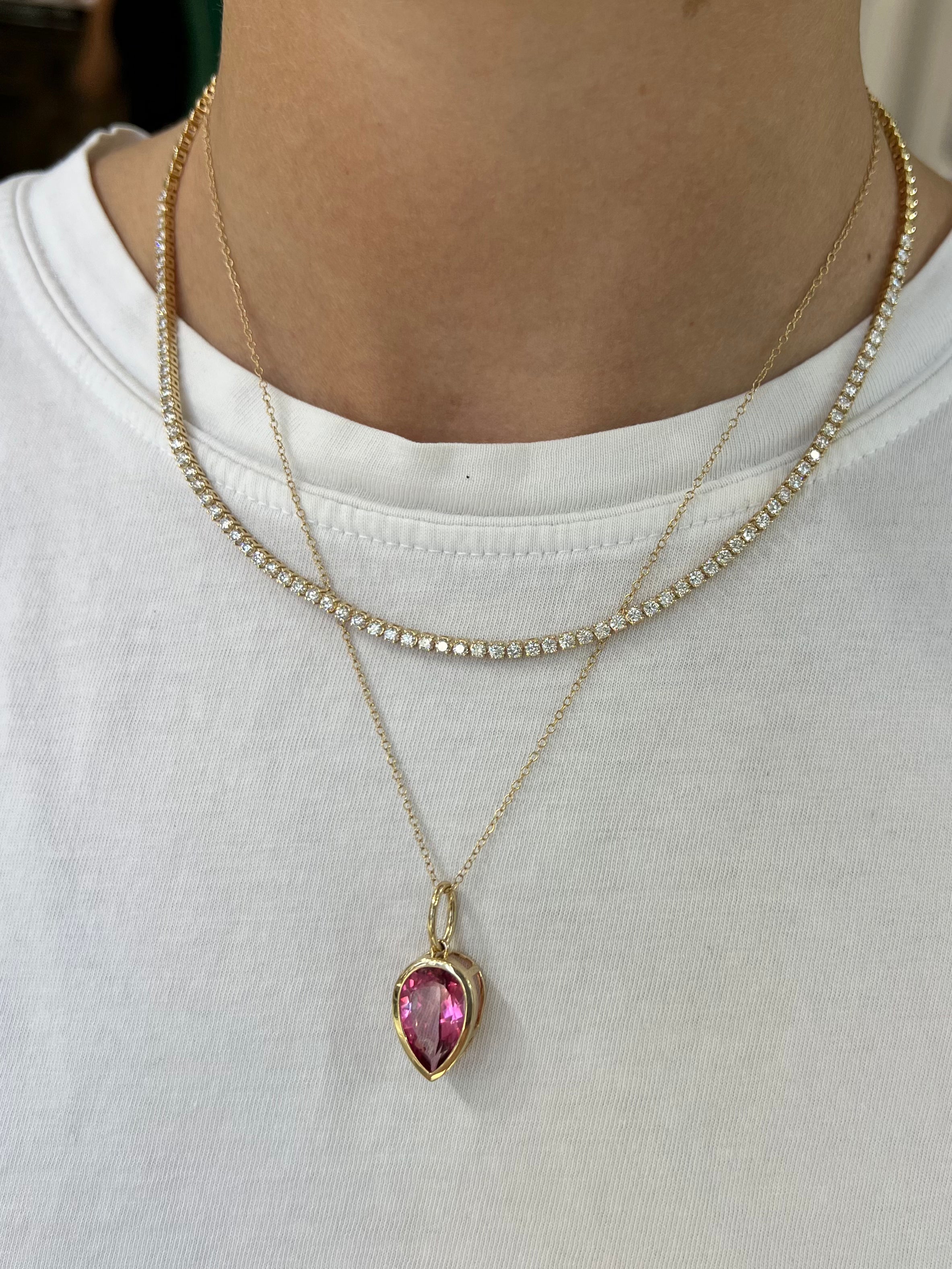 2.95ct Halfway Tennis Necklace