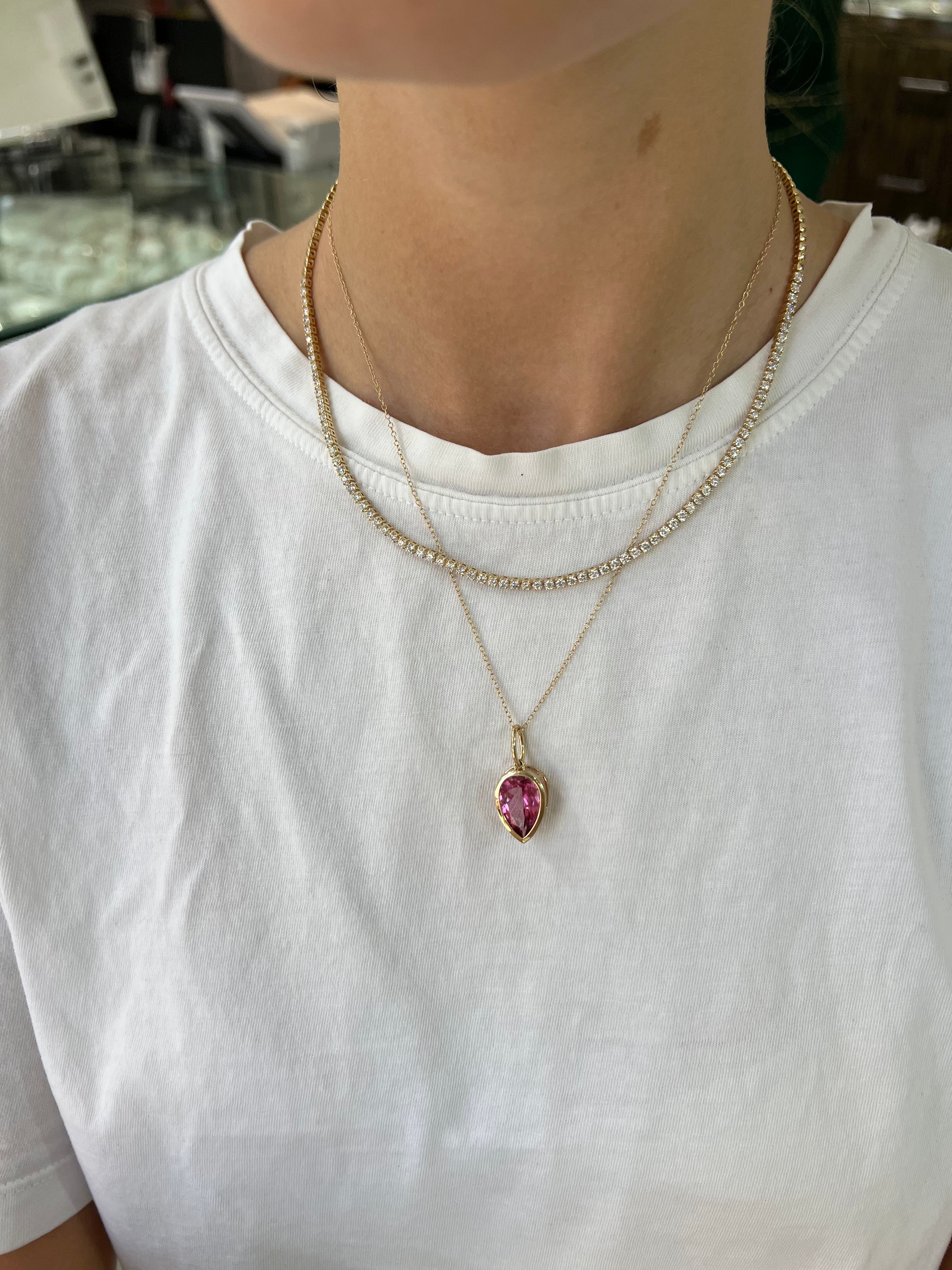 2.95ct Halfway Tennis Necklace