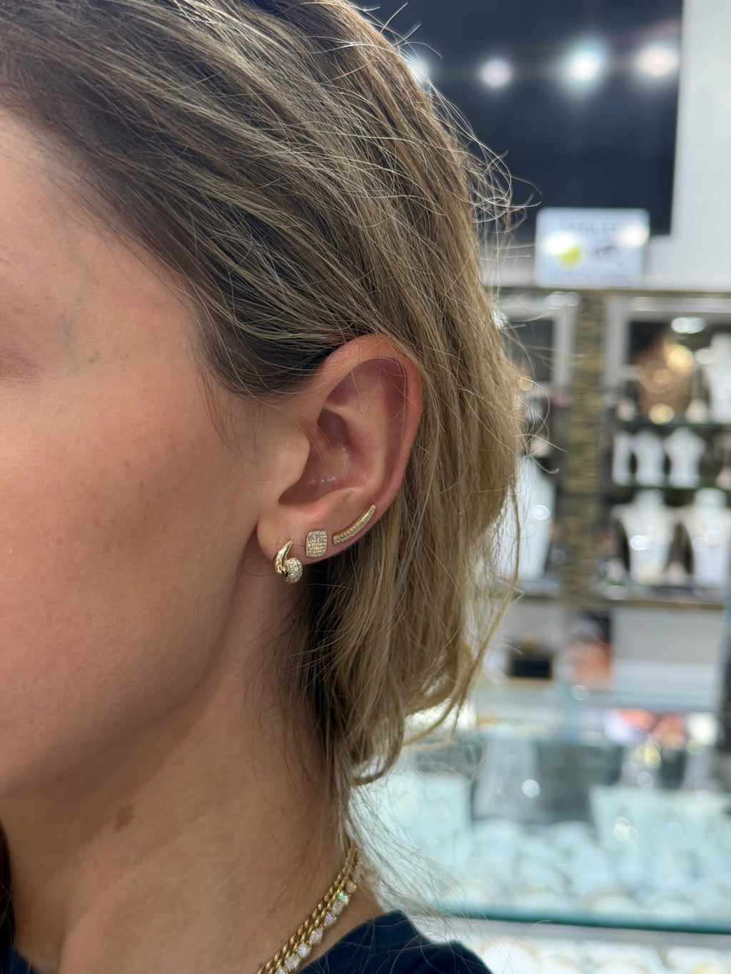 Rectangle Pave Studs