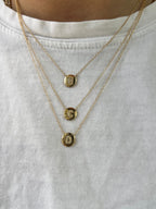 Circle Initial Necklace - F