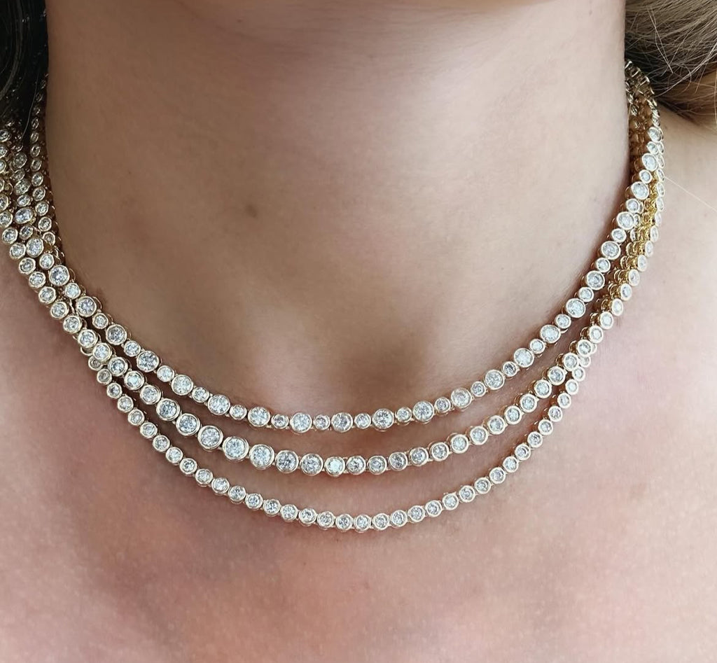 Bezel 4ct Tennis Necklace