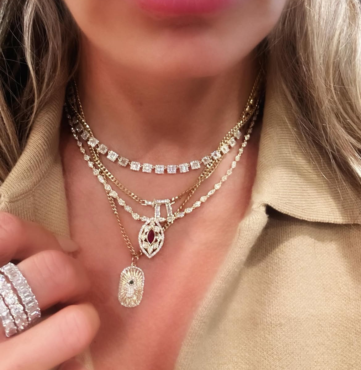 Elle Necklace in Ruby