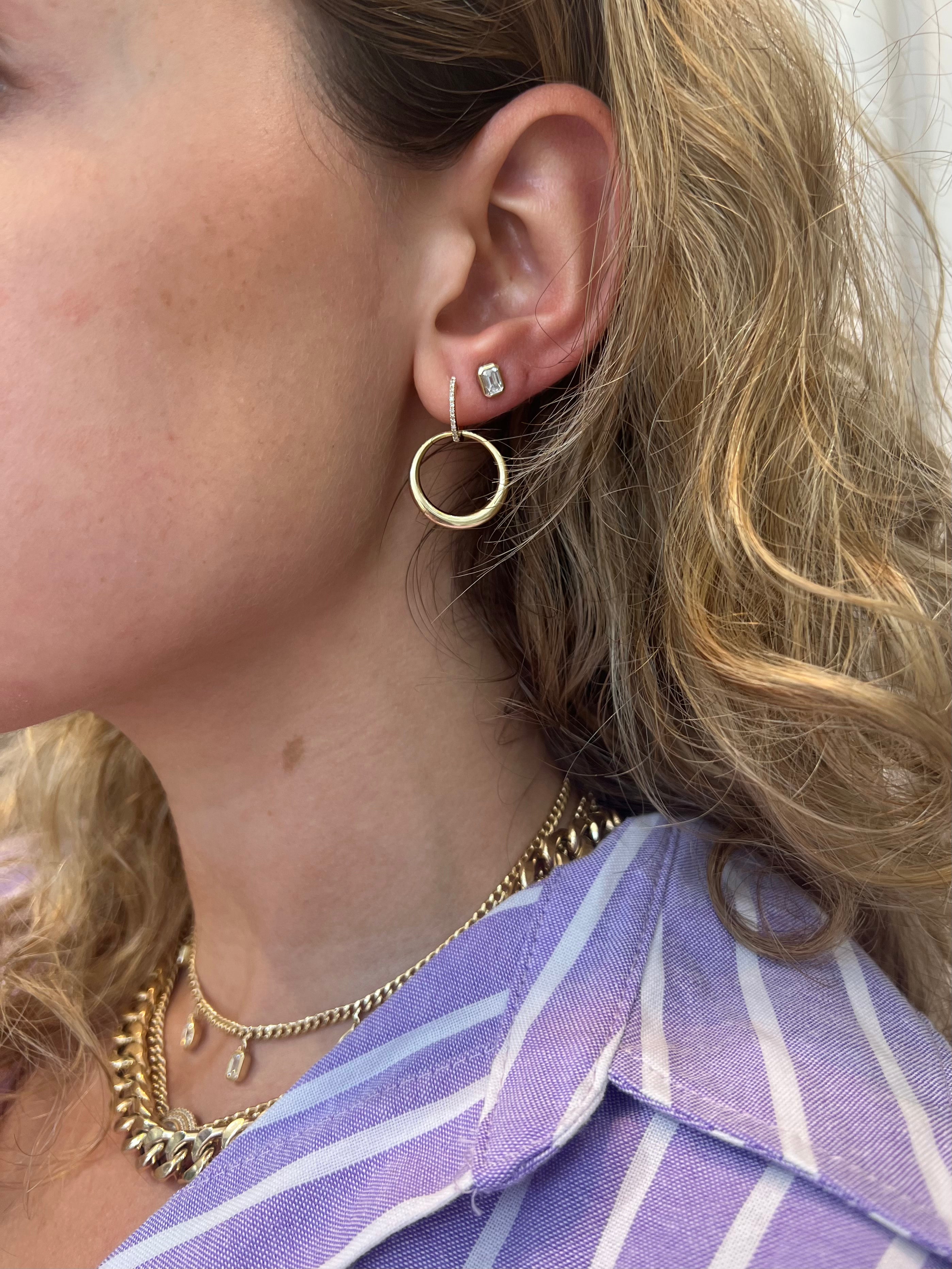 0.6ct Bezel Rectangle Studs