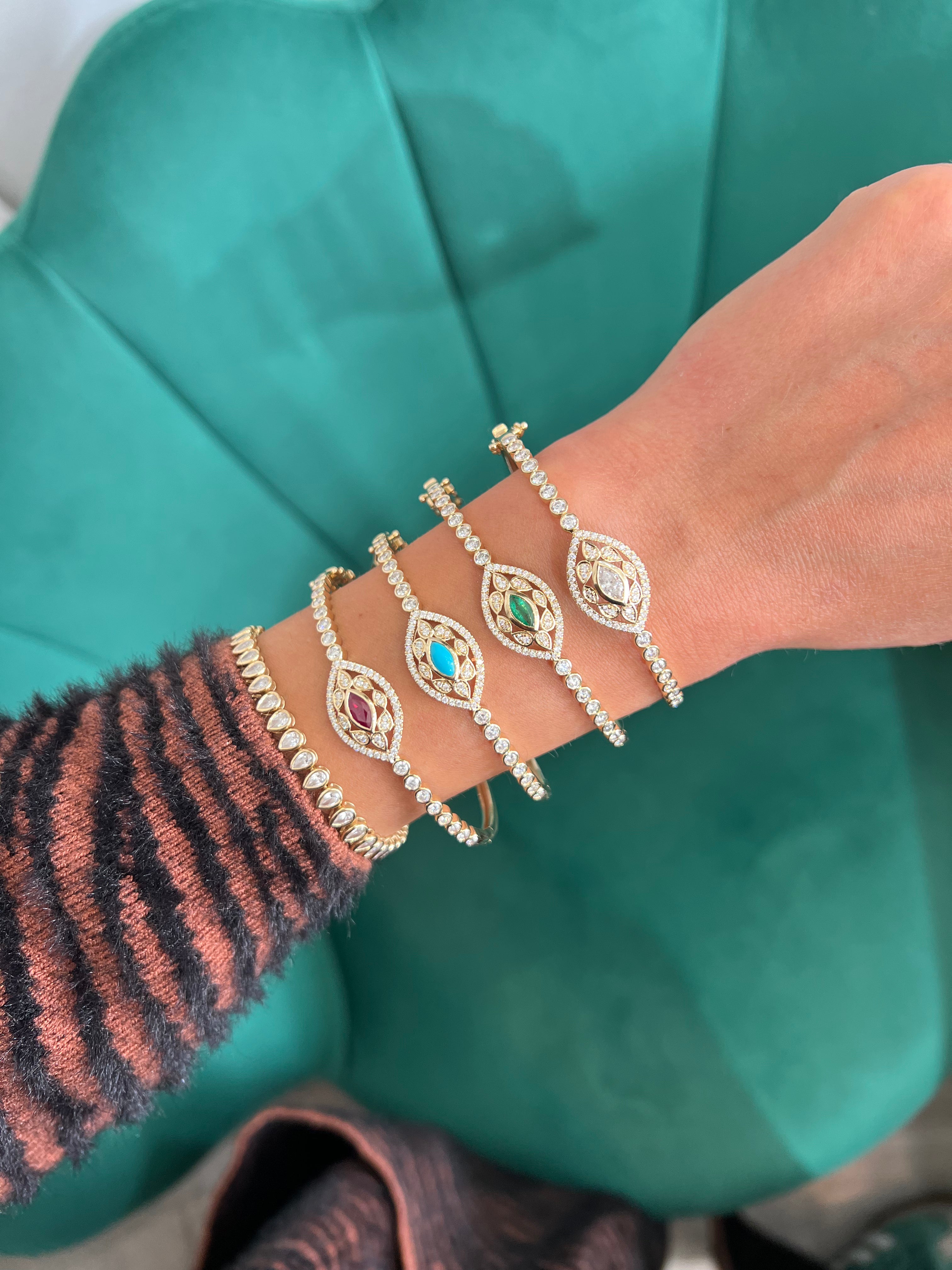 Turquoise Diamond Velma Bangle