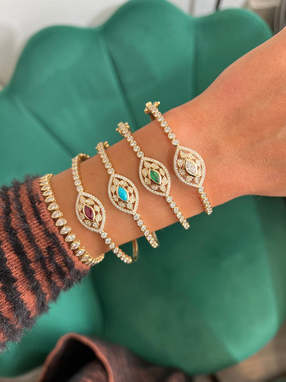 Emerald Diamond Velma Bangle