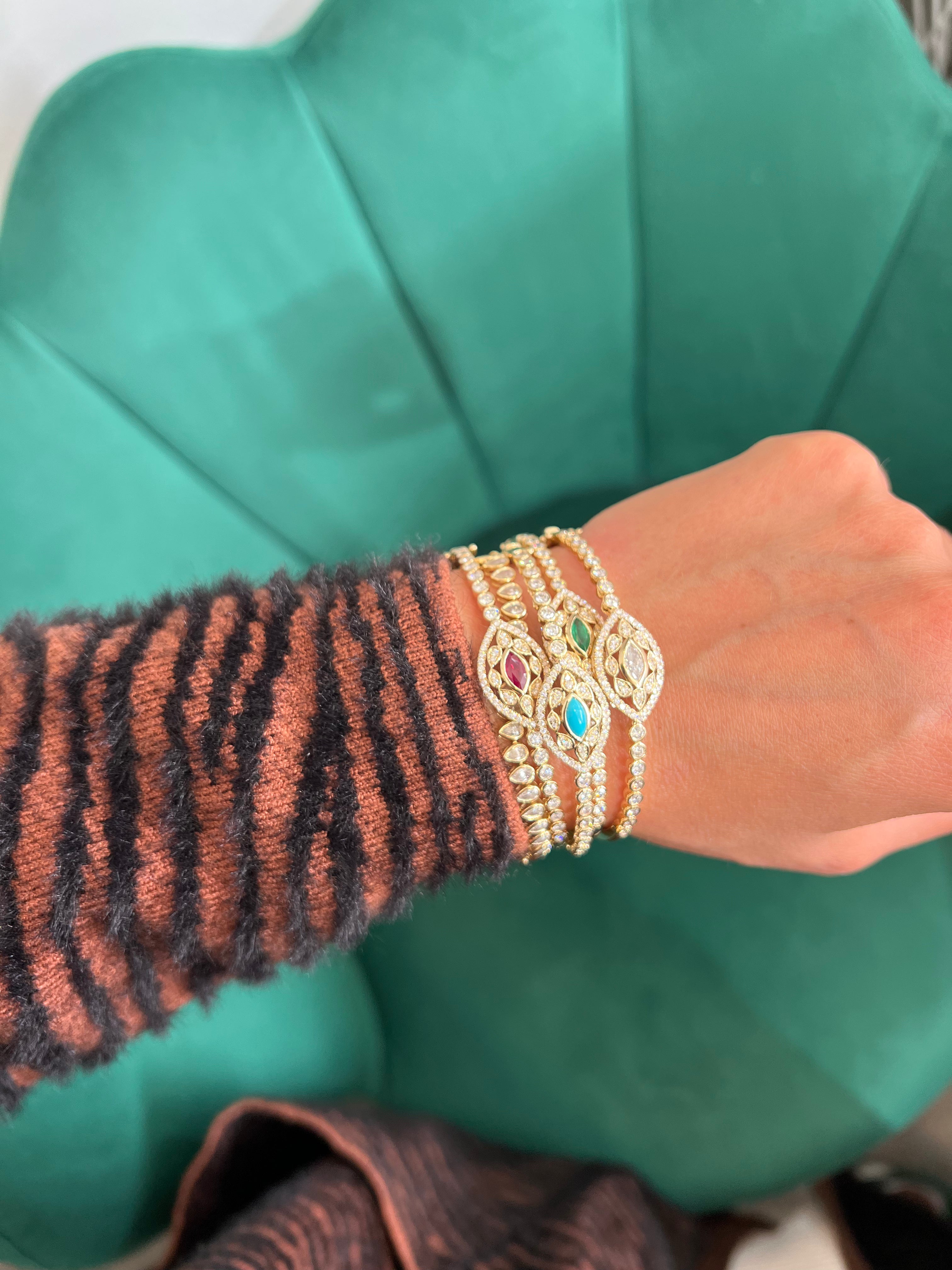 Ruby Diamond Velma Bangle