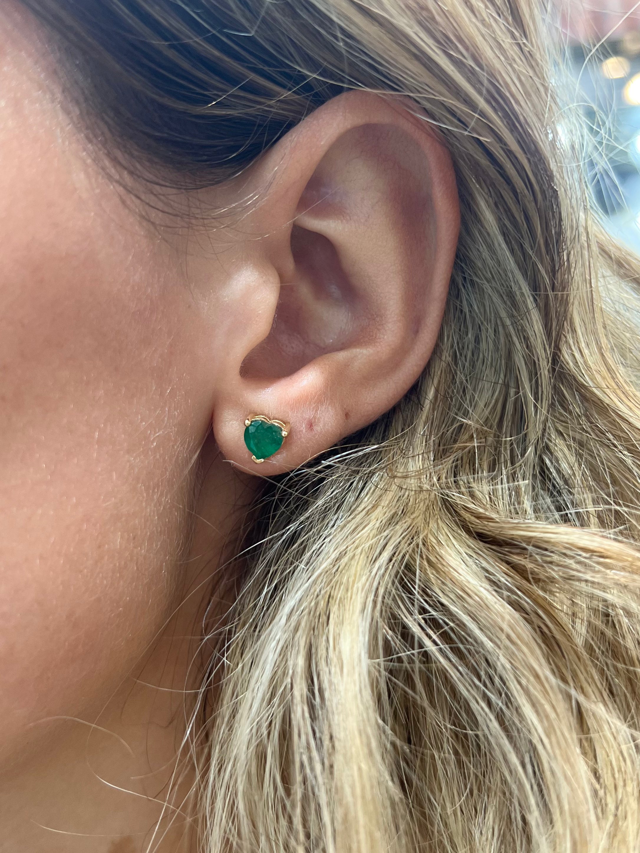 Full Emerald Heart Earrings