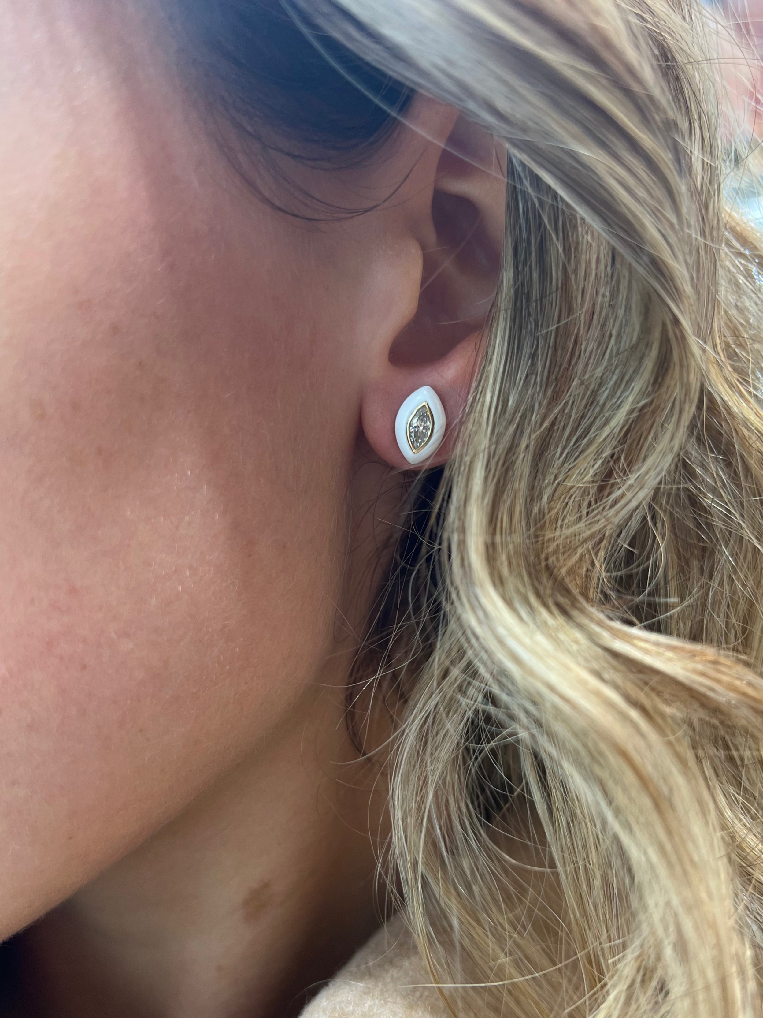 Marquise Enamel Studs