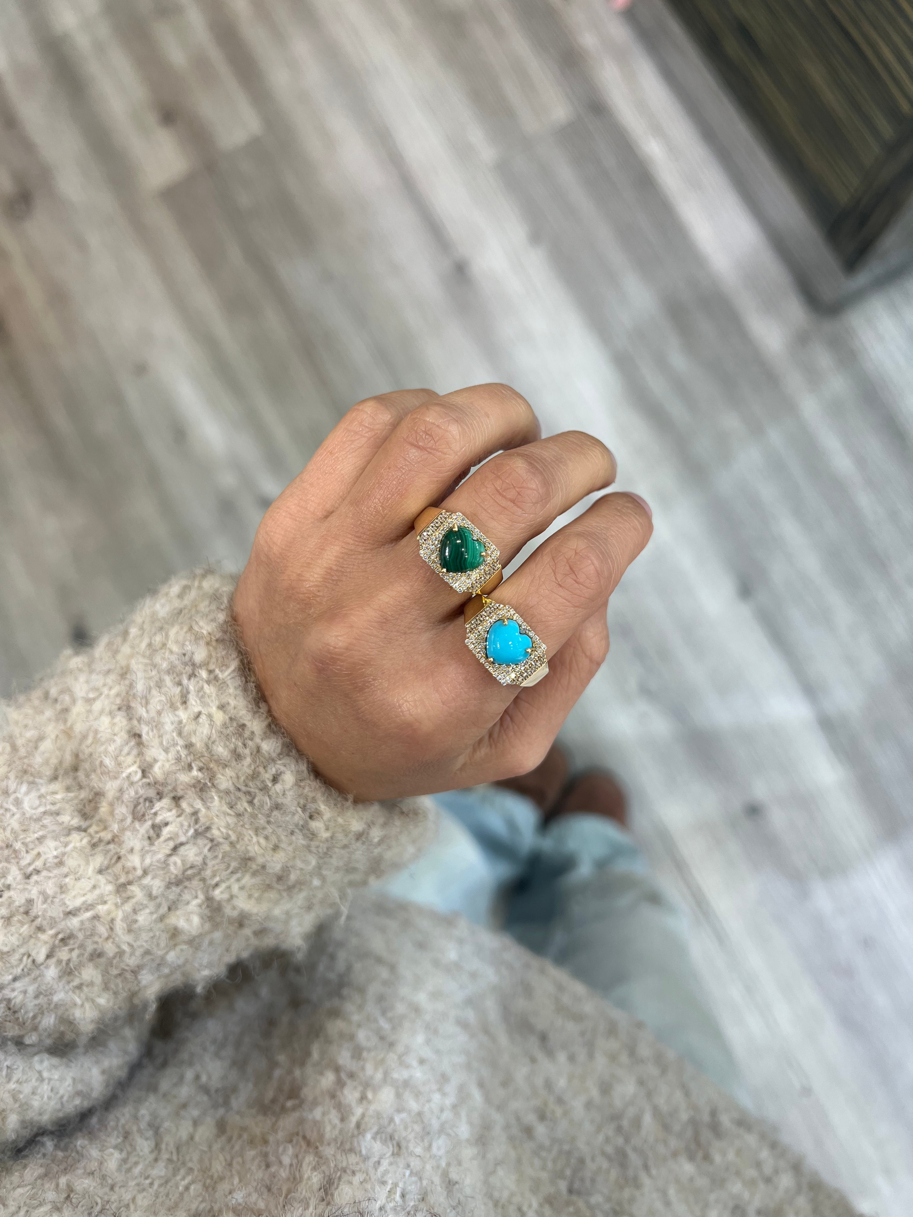 Turquoise Heartstone Ring