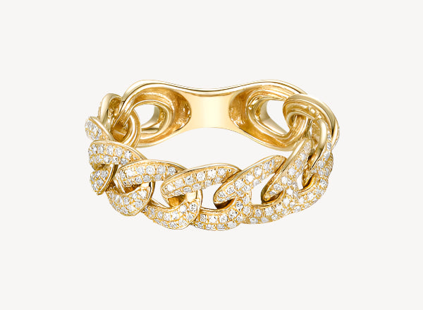 7mm Pave Cuban Link Ring