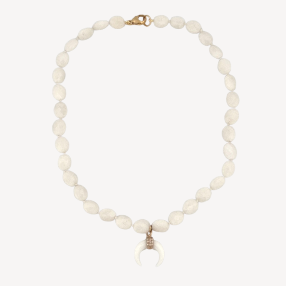 White Jade Beaded Necklace