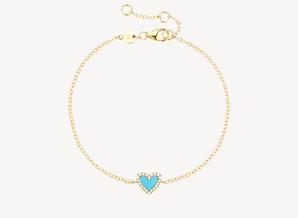 Mini Turquoise Heart Bracelet