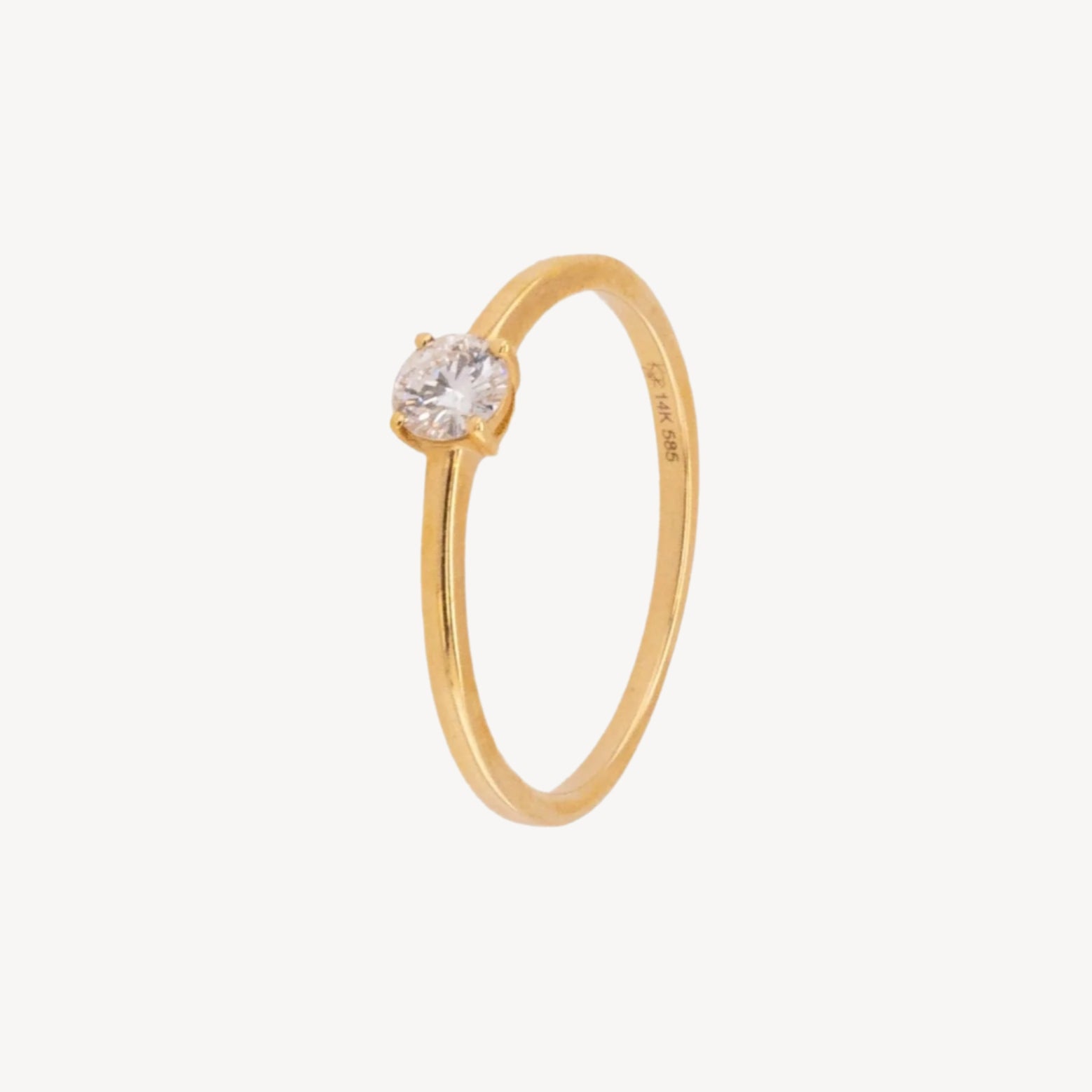 One Diamond Circle Ring