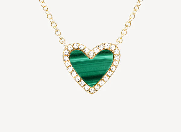 Mini Malachite Heart Necklace