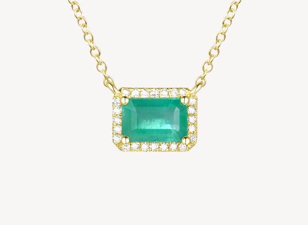 Rectangle Emerald Necklace