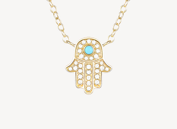 Turquoise Hamsa Necklace