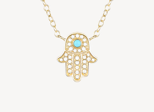 Turquoise Hamsa Necklace