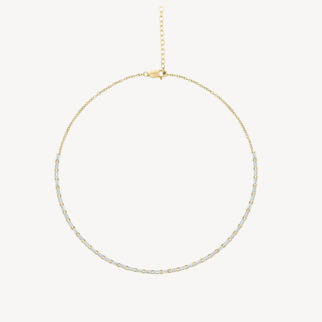 Halfway Baguette Tennis Necklace