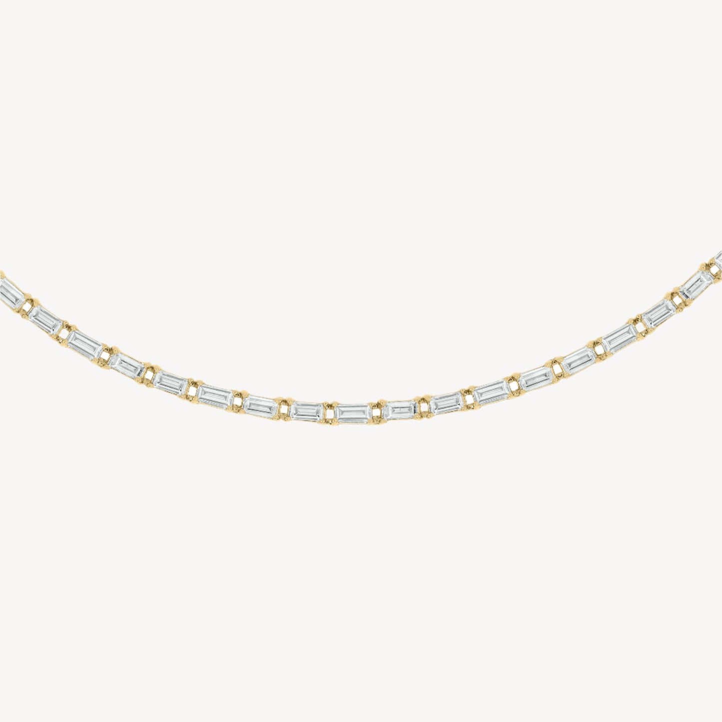 Halfway Baguette Tennis Necklace