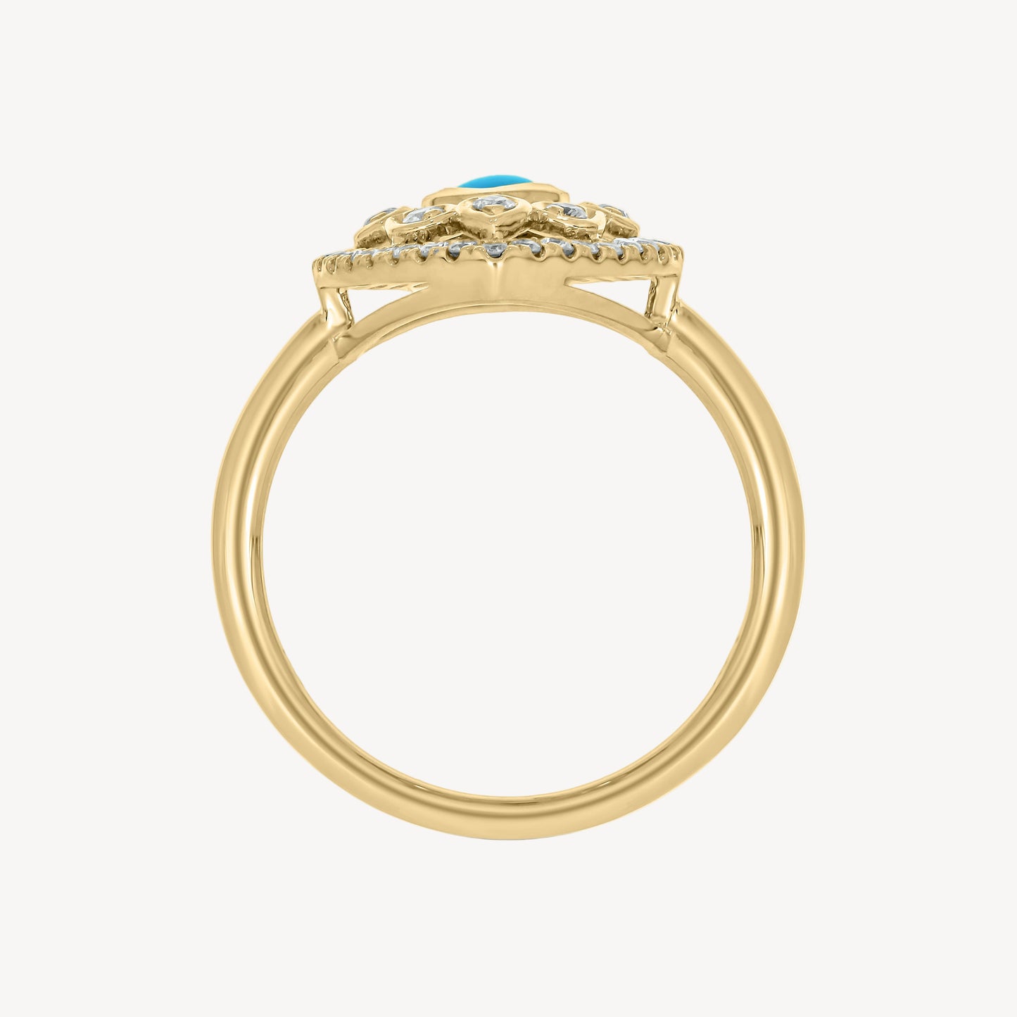 14KT Y Ring gw2.5 dw0.21 Turquoise Velma Pinky Ring