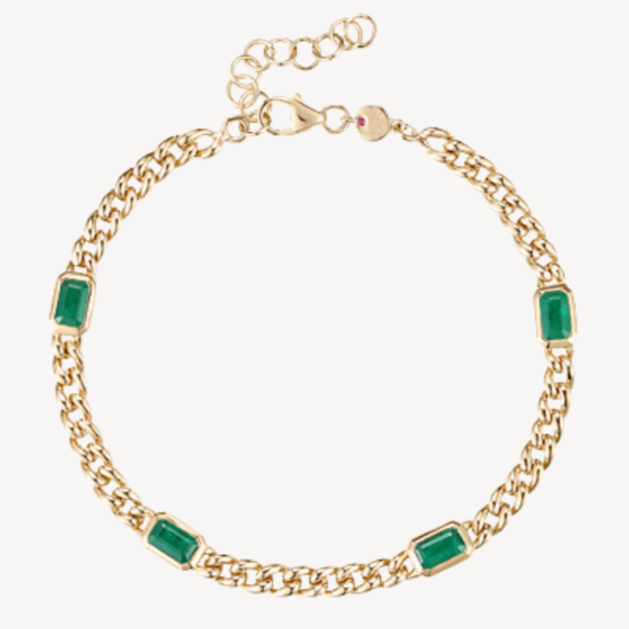 Emerald By The Yard Chain Bracelet
