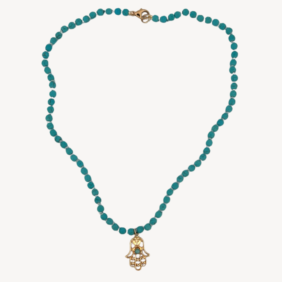 Circle Turquoise Beaded Necklace