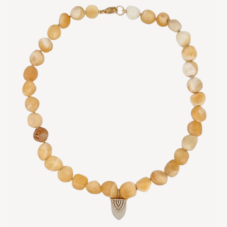 Yellow Opal Beaded Necklace