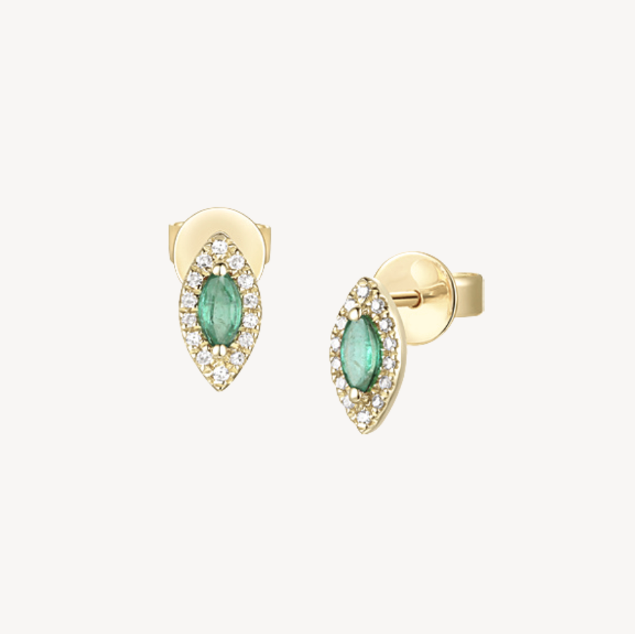 Delphine Emerald Studs