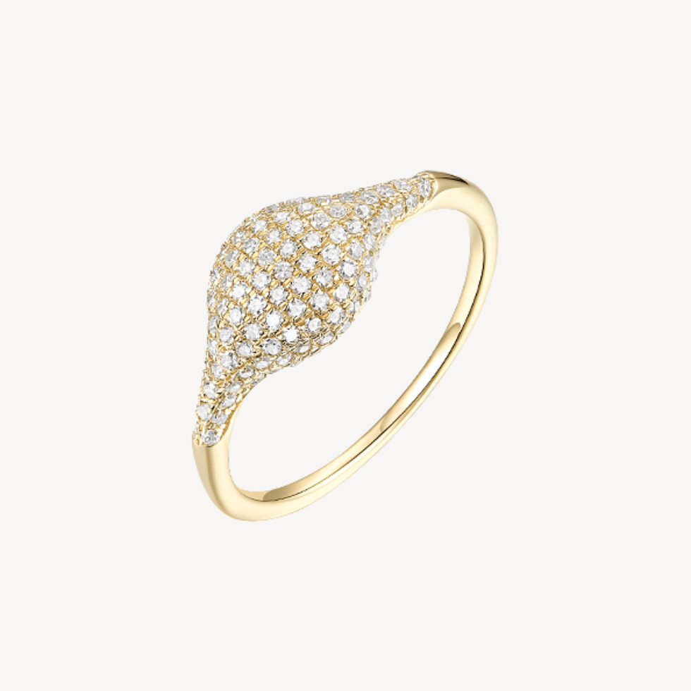 Thin Pave Dome Ring