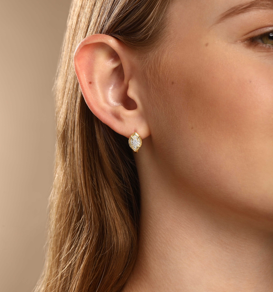 Marquise Frame Huggies