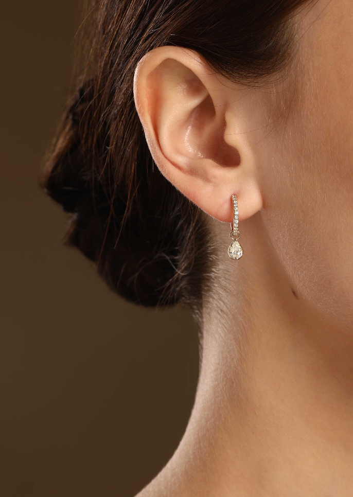 Dangling Pear Hoops