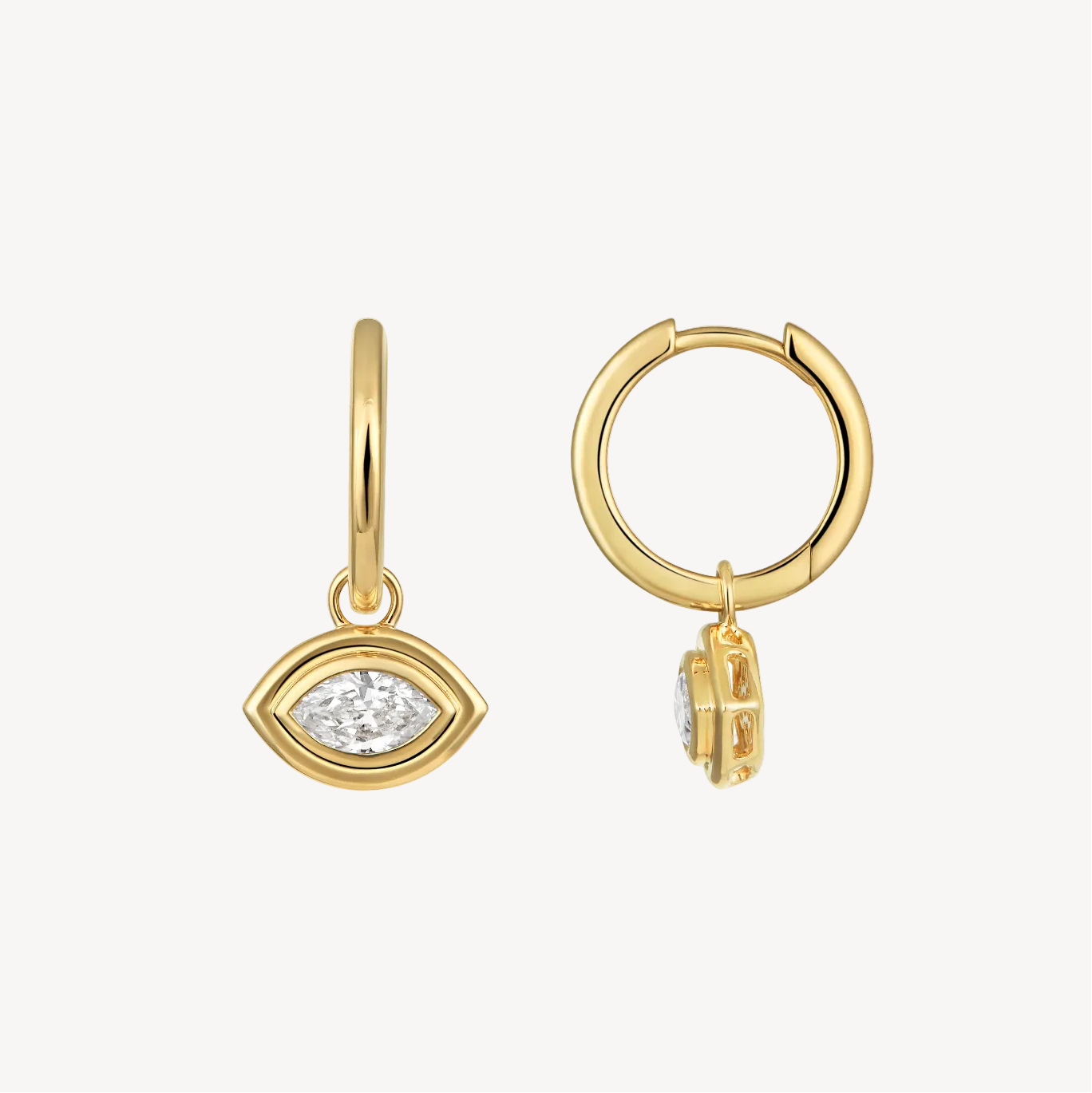 Bezel Marquise Hoops