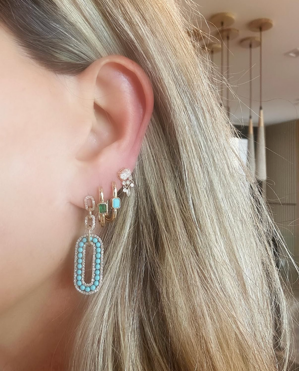 Étoile Turquoise Drop Earrings