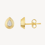 Pear Diamond Ripple Studs