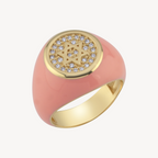 Pink Antique Star Pinky Ring