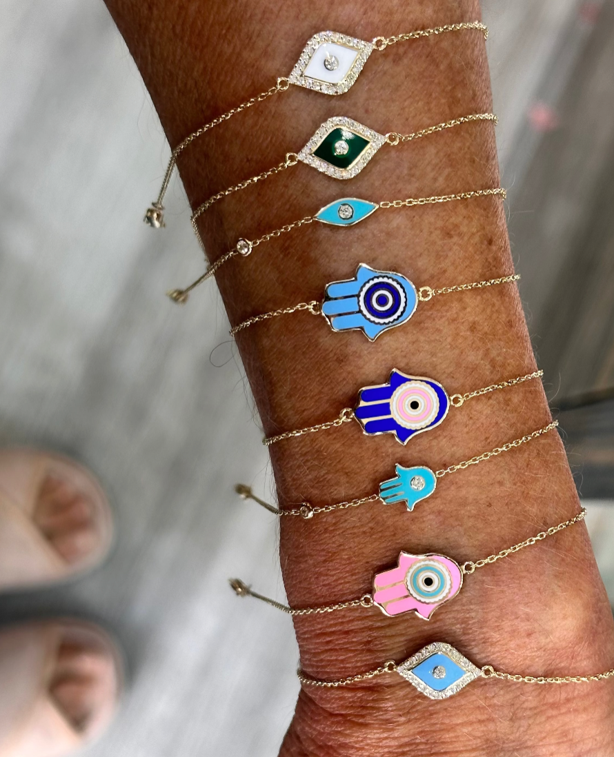 White Enamel Eye Bracelet
