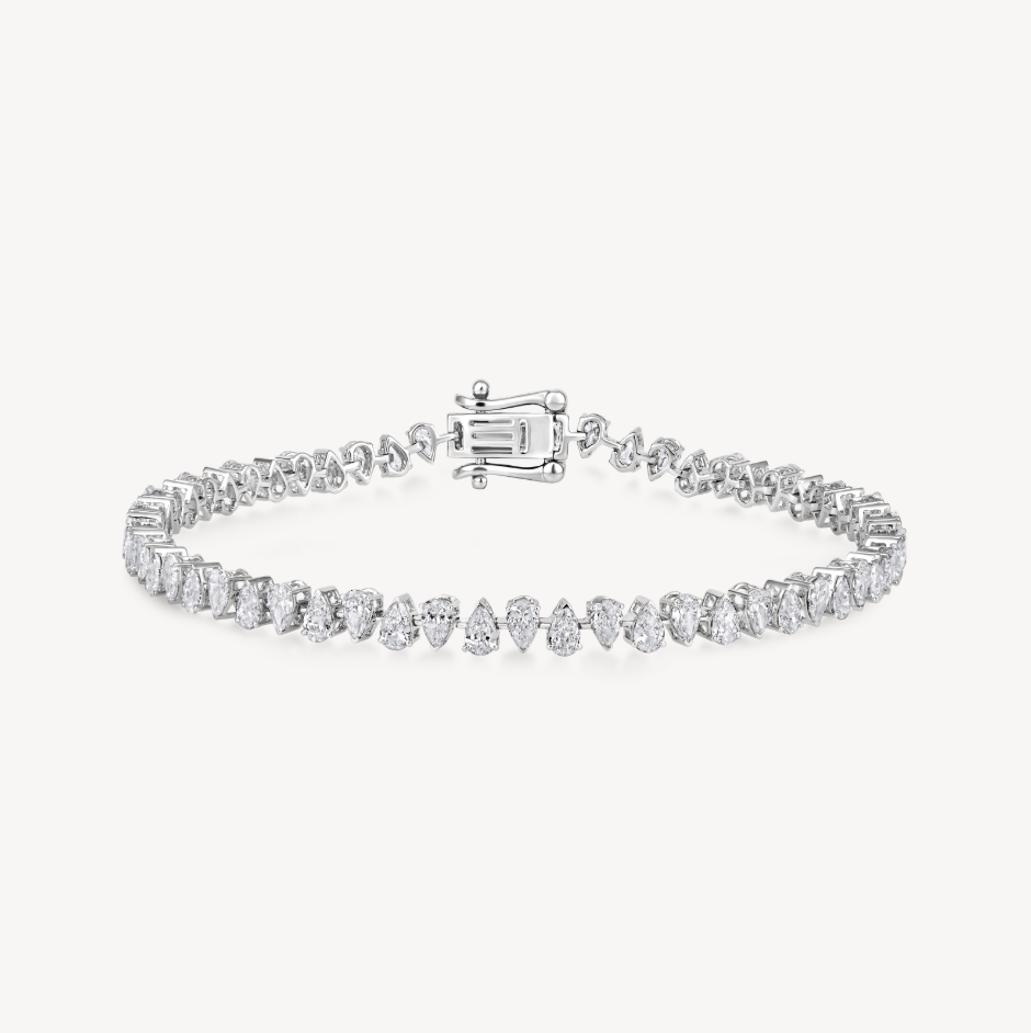 Alternating Pear Tennis Bracelet