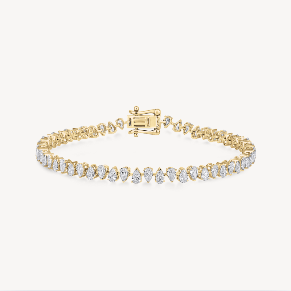 Alternating Pear Tennis Bracelet